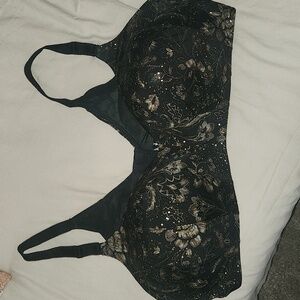 Torrid Black and Gold Floral Bra